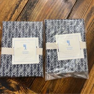 NEW Pottery Barn Kids Standard Pillow Case Navy Feather Plumes  Set Pair NWT
